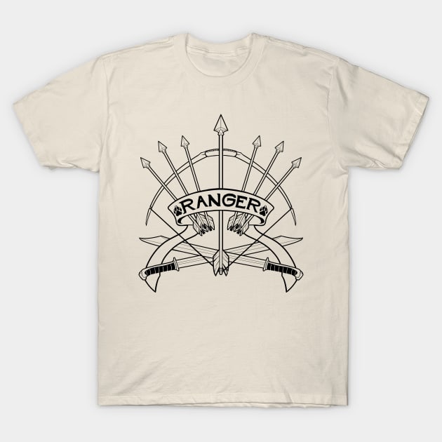 Ranger Class - Black Design T-Shirt by CliffeArts